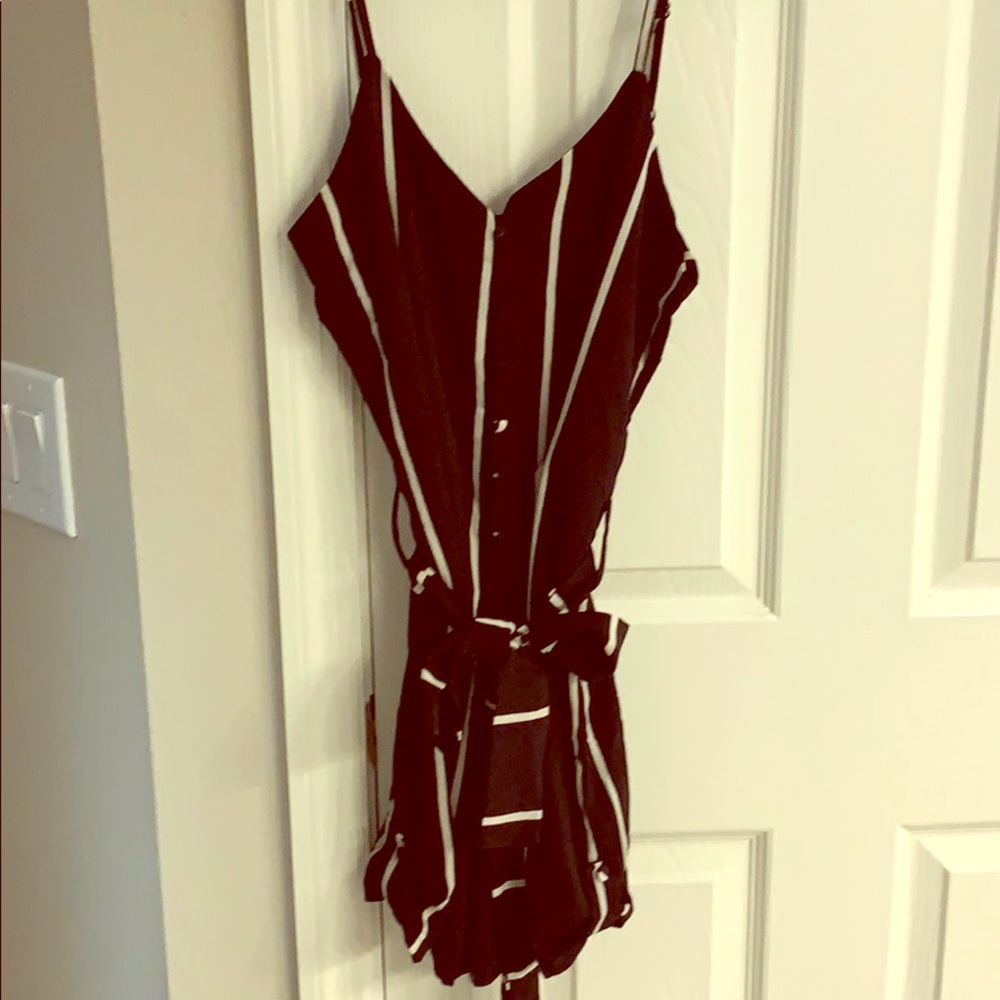 Black and White Striped Romper!